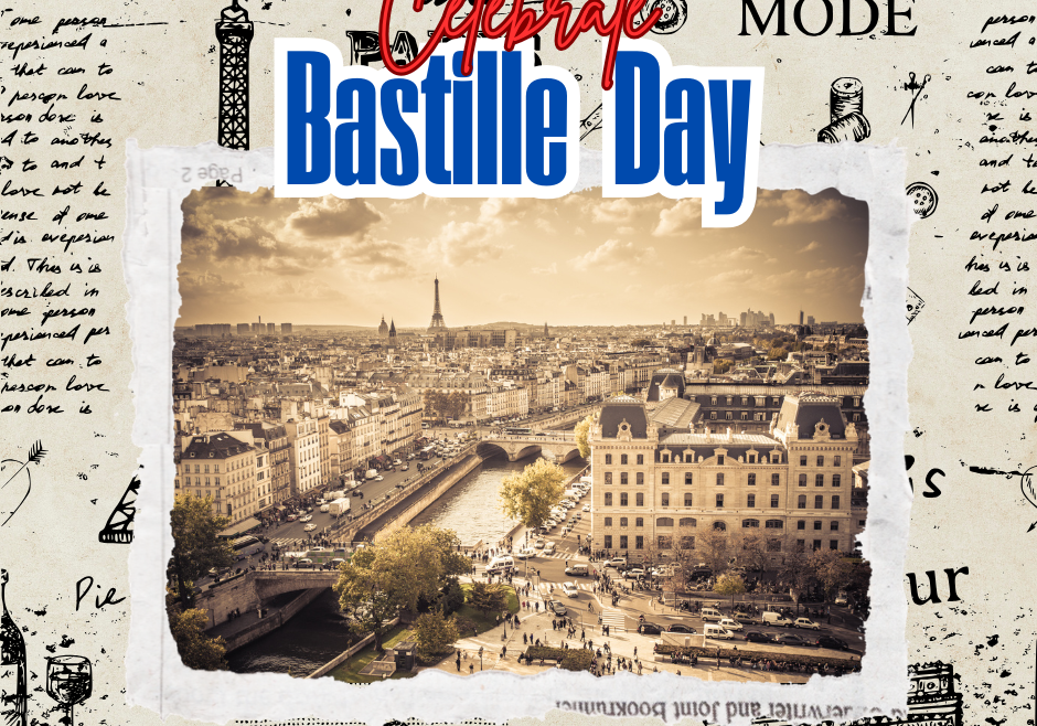 Blue and Red Grunge Collage Bastille Day Facebook Post